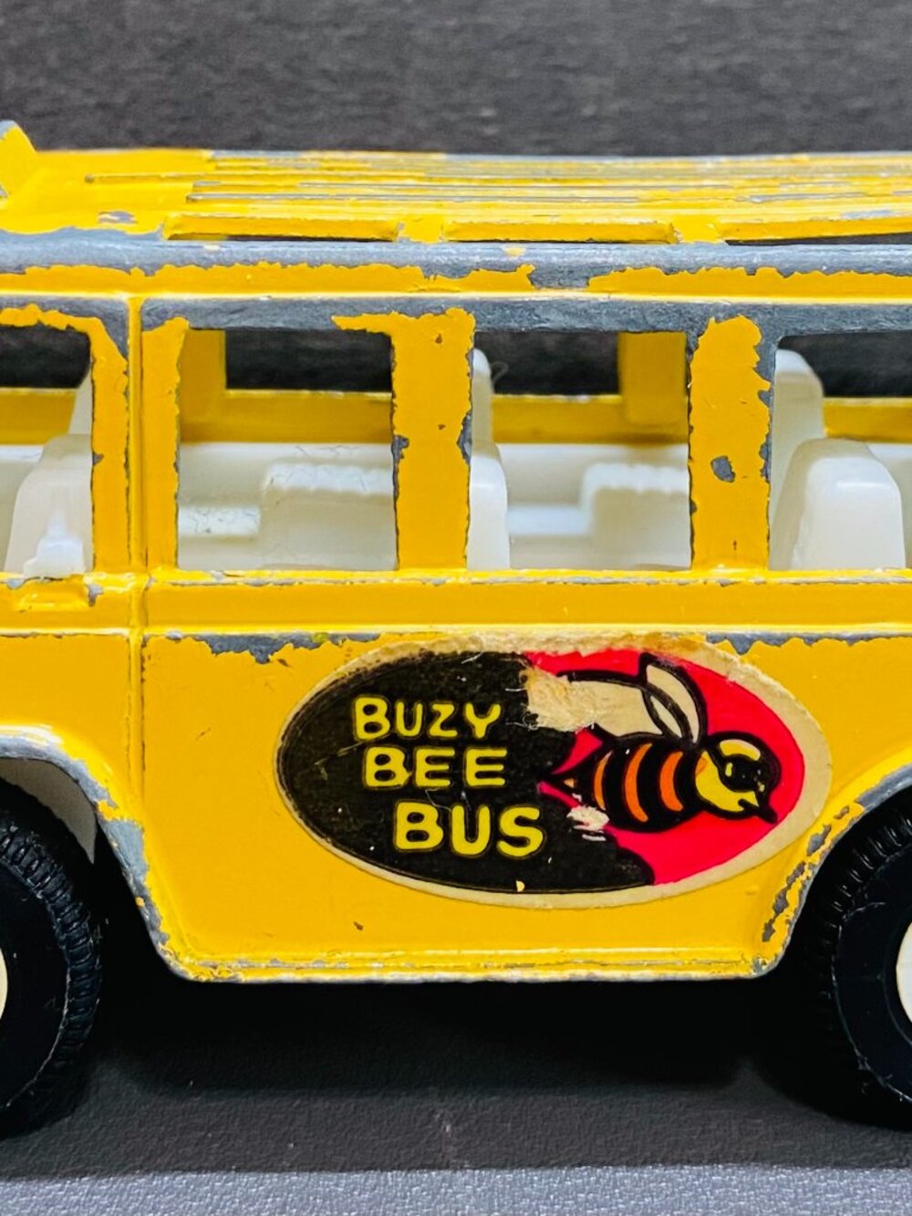 1970 TootsieToy Buzy Bee Bus Yellow 4" Diecast USA